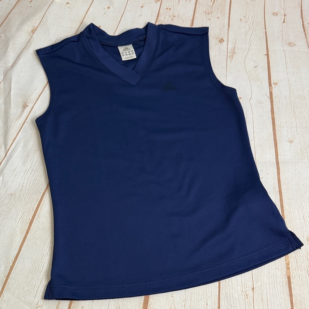 AdidasWomen's Navy Blue Climalite Sleeveless V-Neck Top